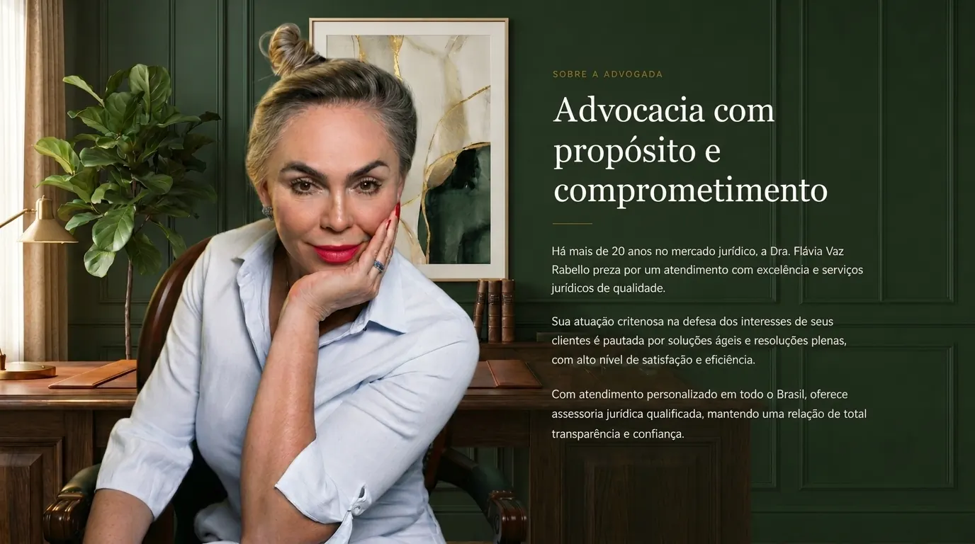 Sobre a Dra. Flávia Vaz Rabello — Advocacia com propósito e comprometimento